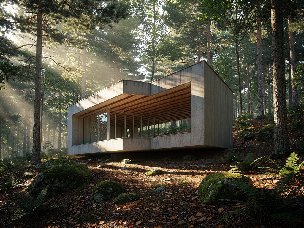 Modified forest cabin result after a local image editing pass